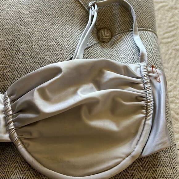 NWOT Ruched Demi Cup Top in Silver001 Good American Size 3 (Large) - Picture 12 of 16